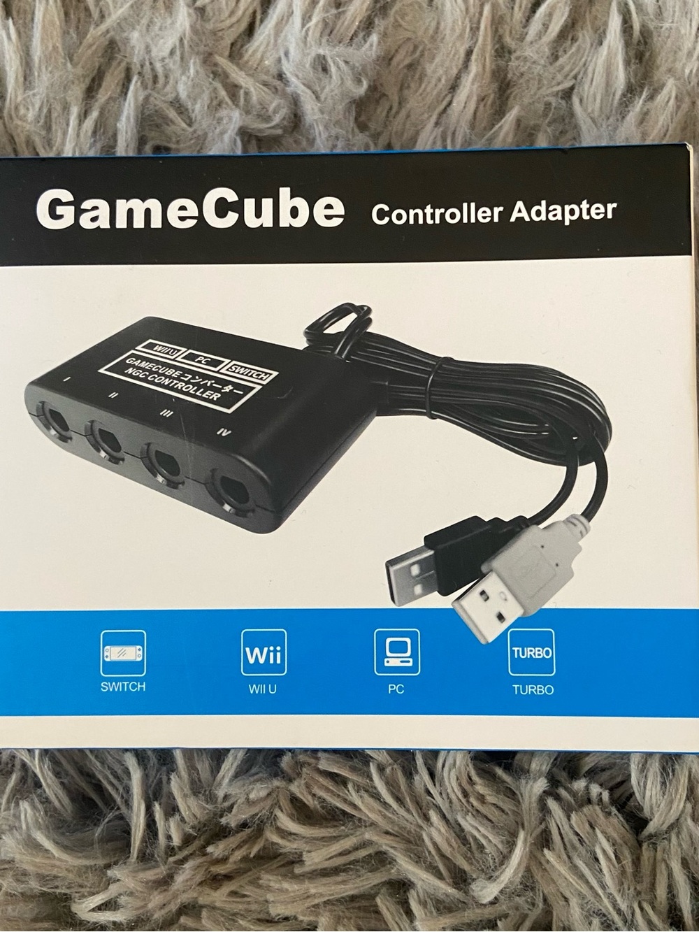 NEW GameCube Controller Adapter For Switch Wii U PC Turbo Button